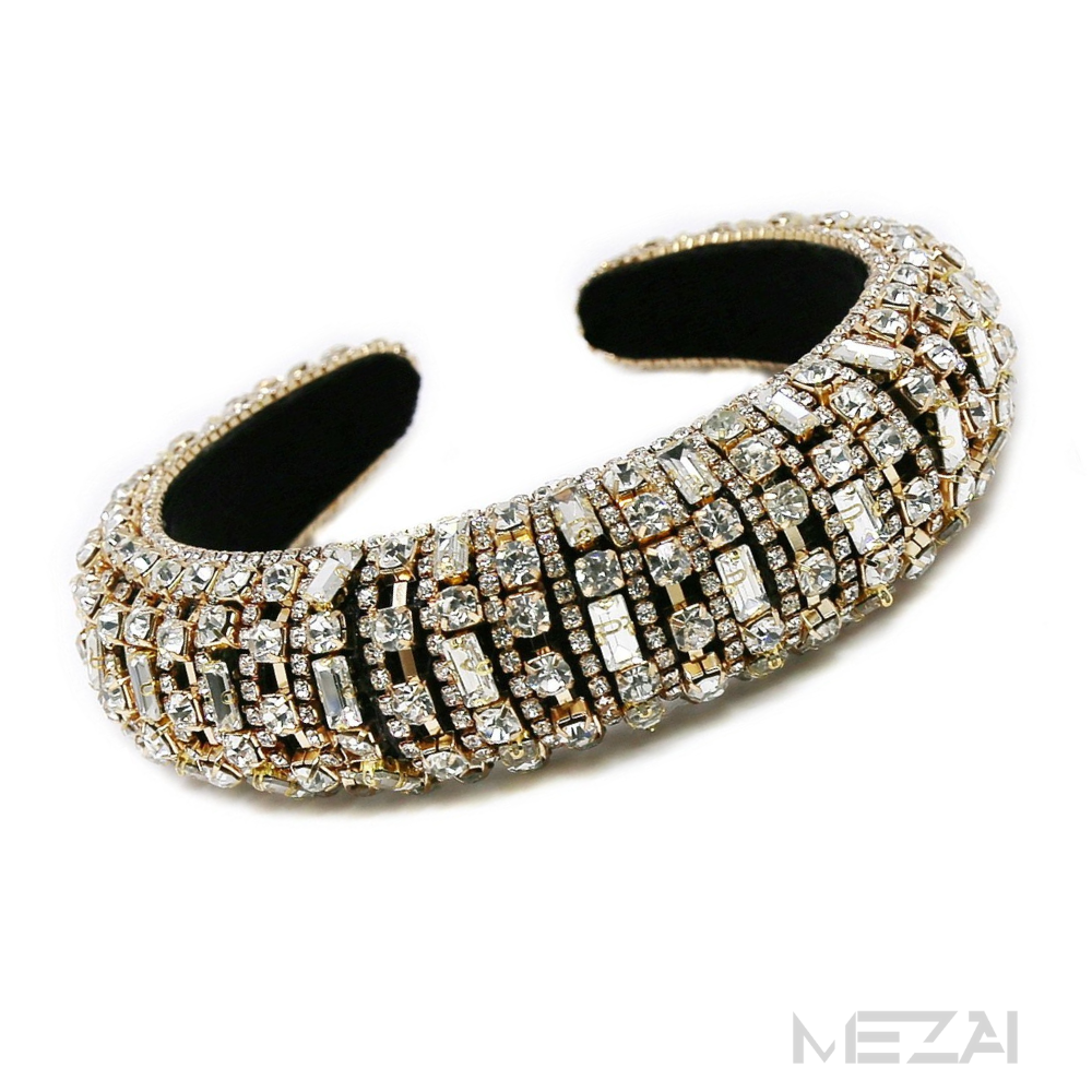 Luxury Glass Stone Embellished Headband (GOLD)