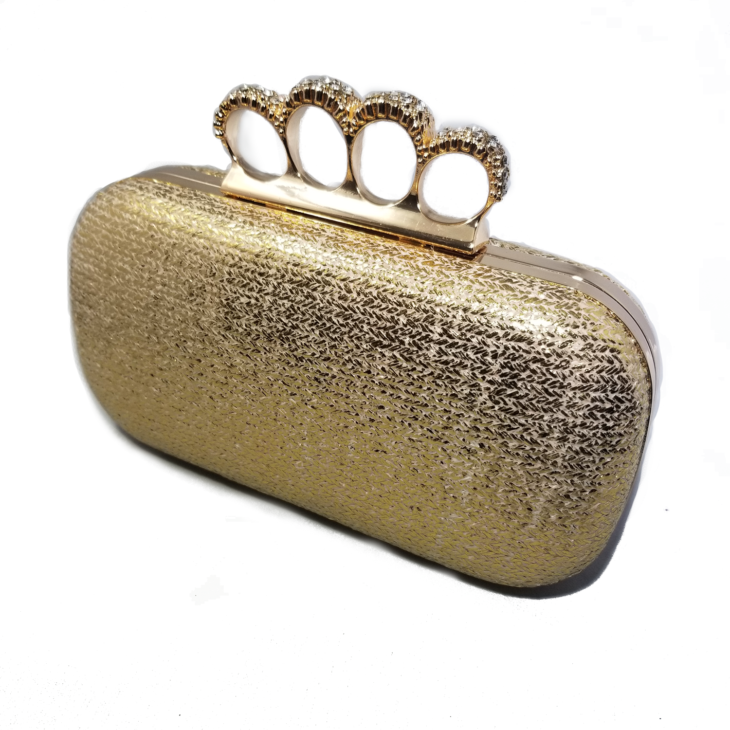 Limited Edition Woven Knuckle Clutch - Gold