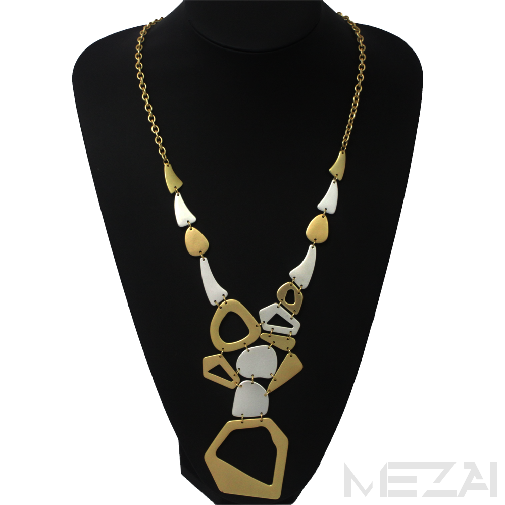 Geometric Shape Metal Necklace (Gold/Silver)
