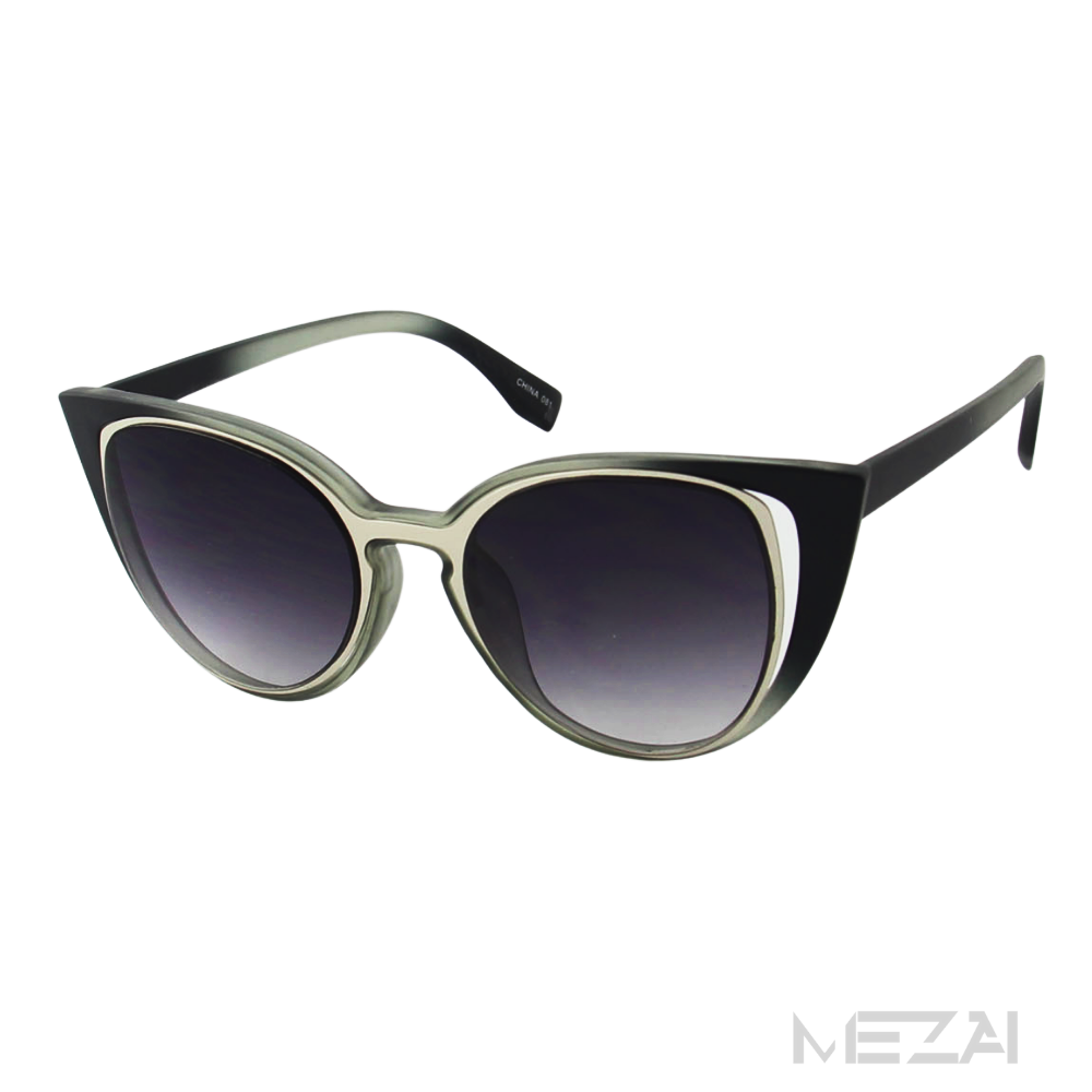 matte black cut-out cat eye sunglasses 