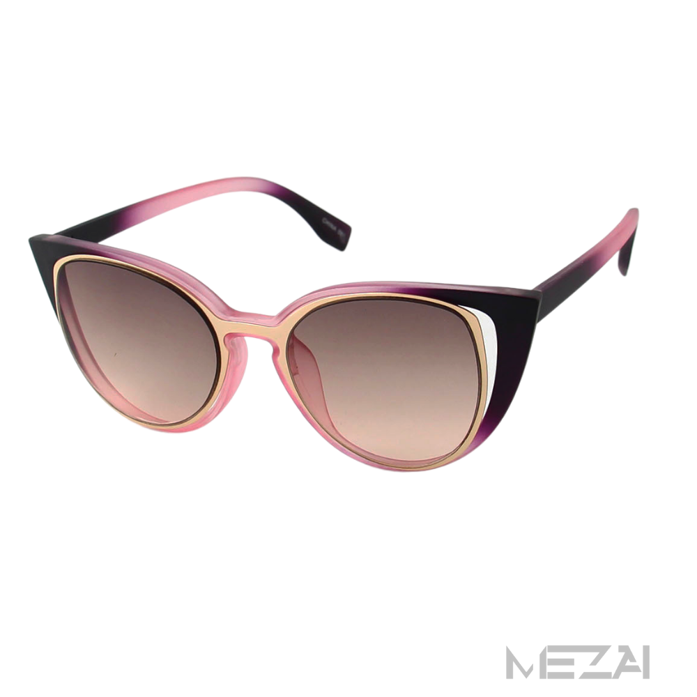 smokey pink cut-out cat eye sunglasses 
