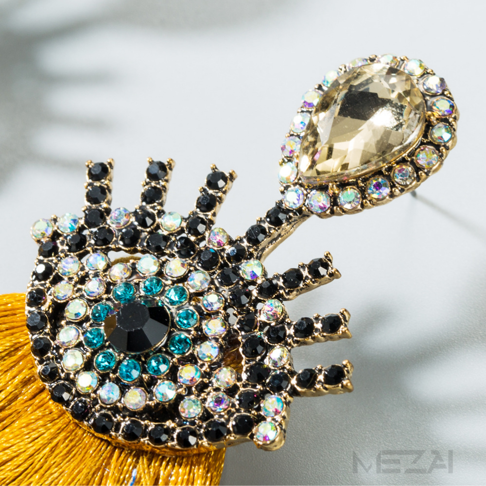 Crystal Fringe Eye Earrings