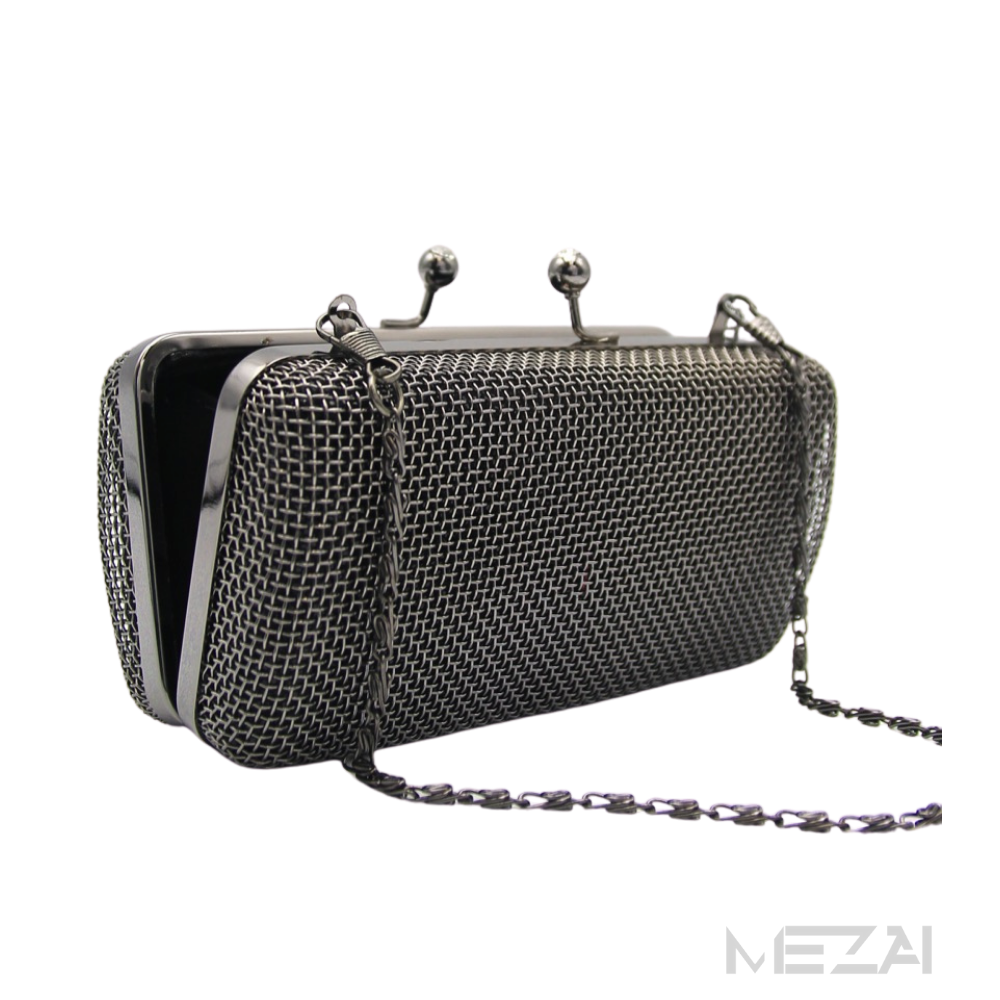 Rectangle Metal Mesh Clutch