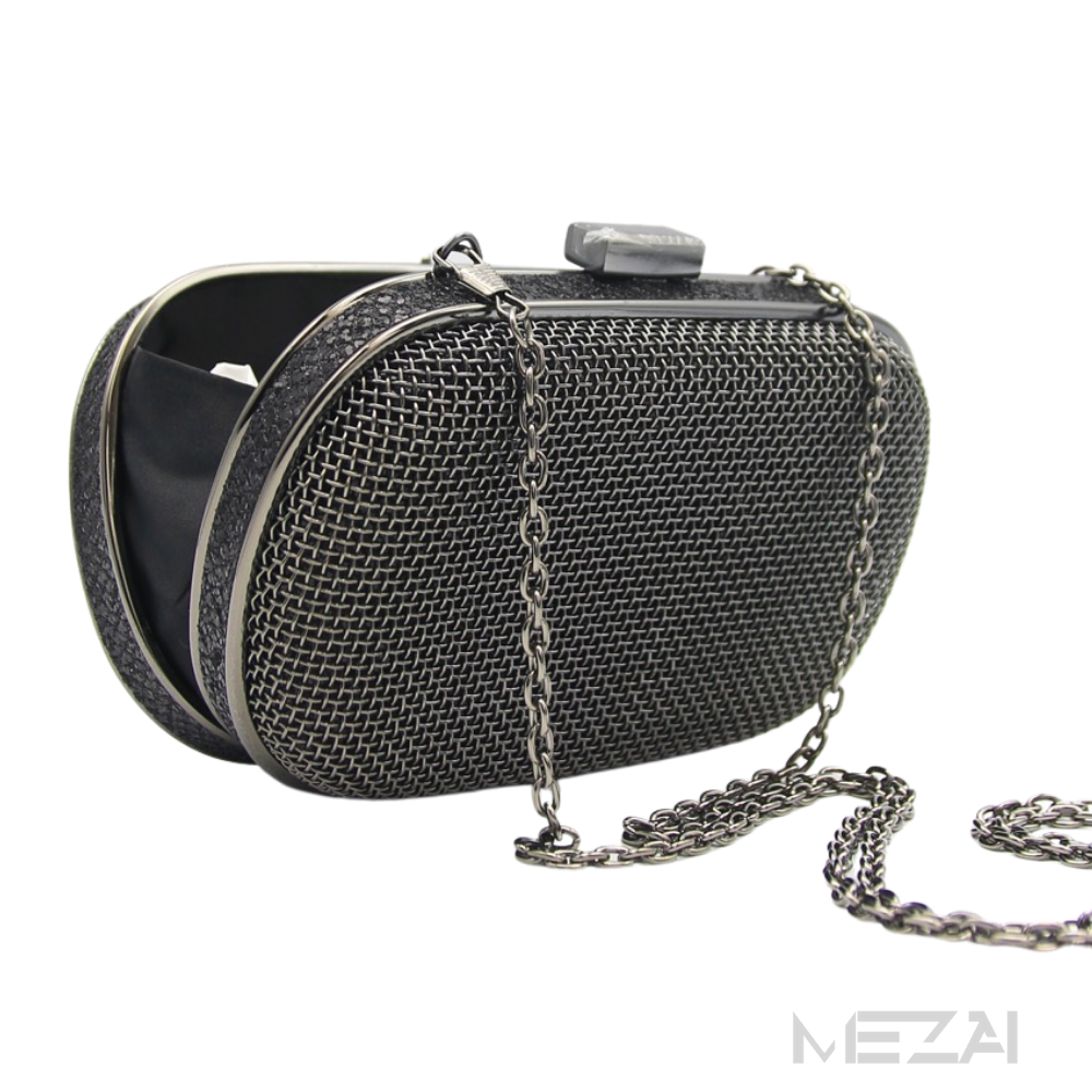 Oval Metal Mesh Clutch