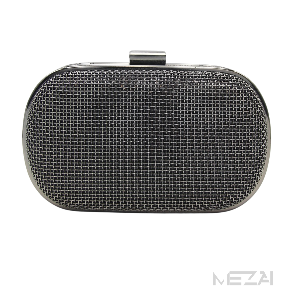 Oval Metal Mesh Clutch