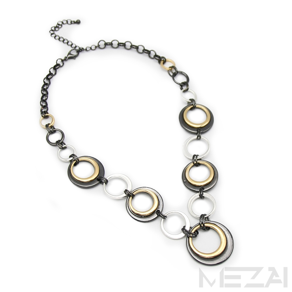 Xandra Link Necklace Set (Hematite)