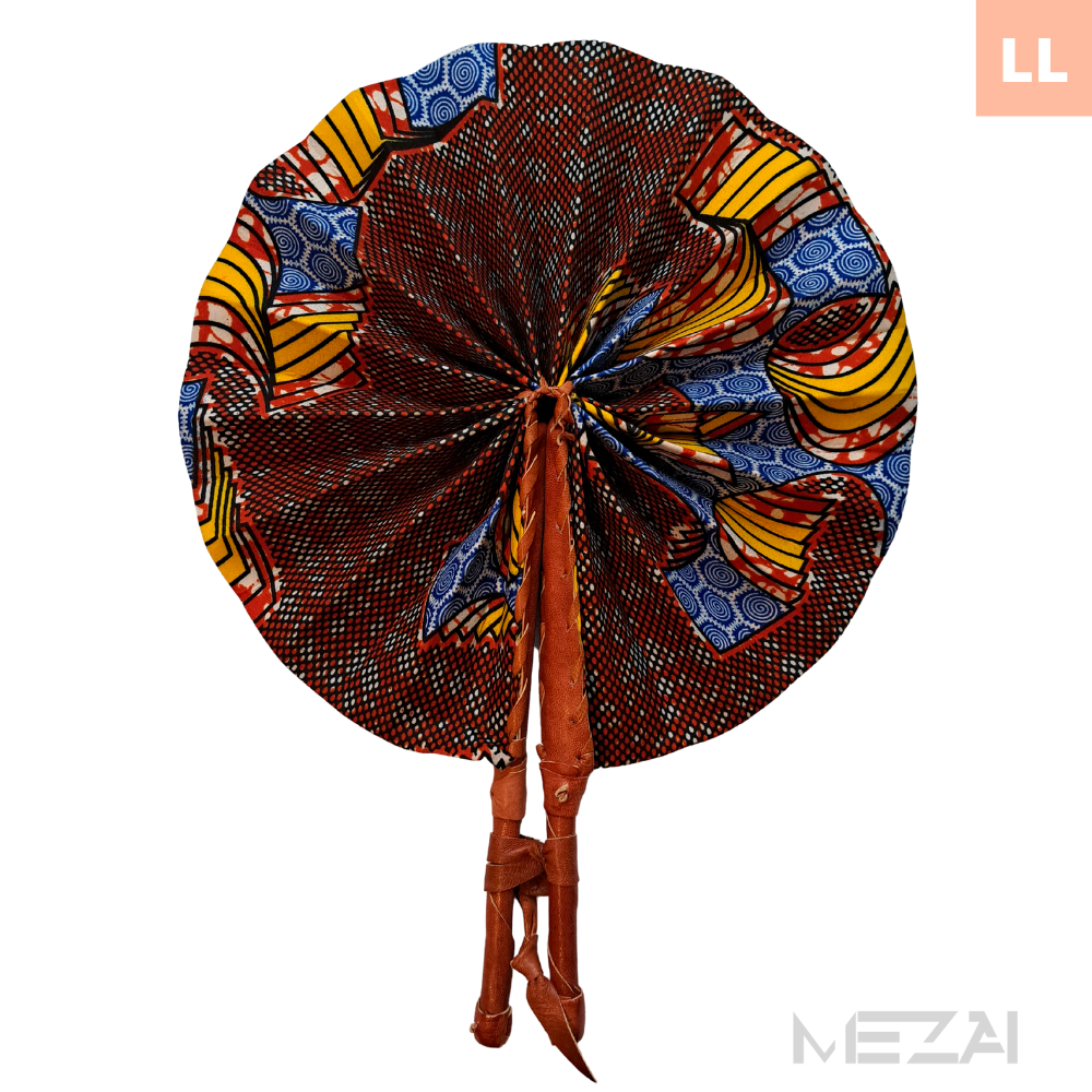 African Fabric Folding Fans - Assorted Colors