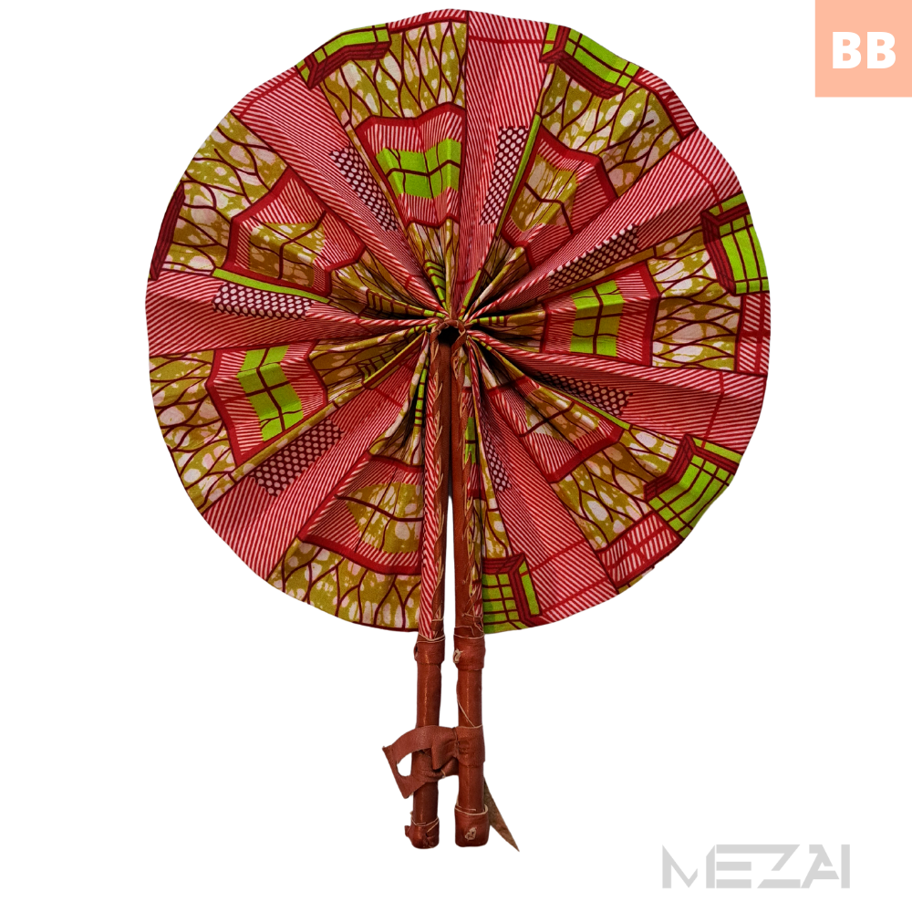 African Fabric Folding Fans - Assorted Colors