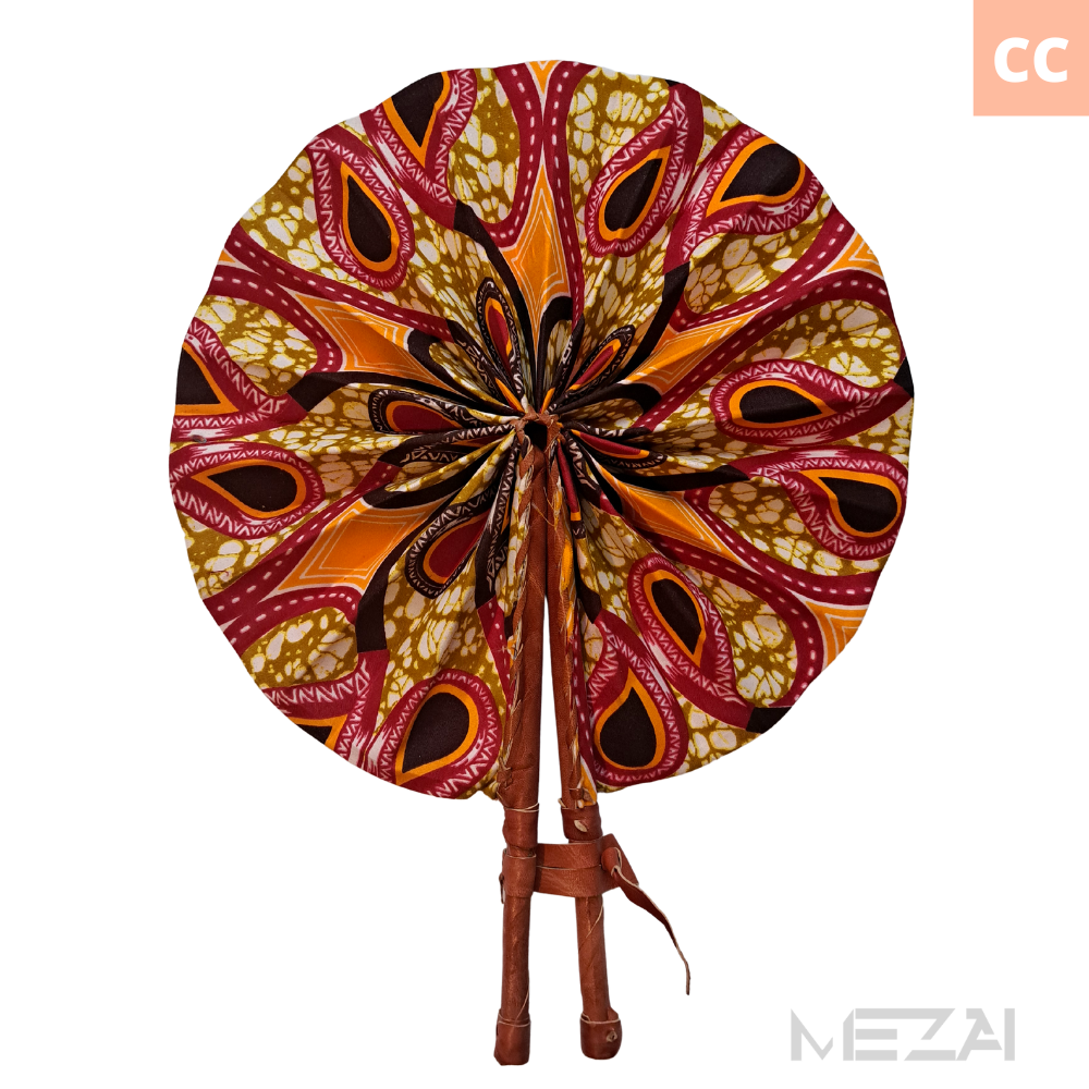 African Fabric Folding Fans - Assorted Colors