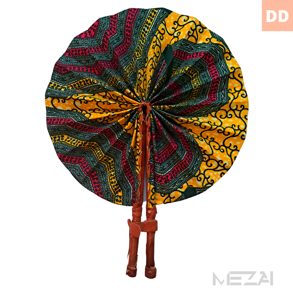 African Fabric Folding Fans - Assorted Colors