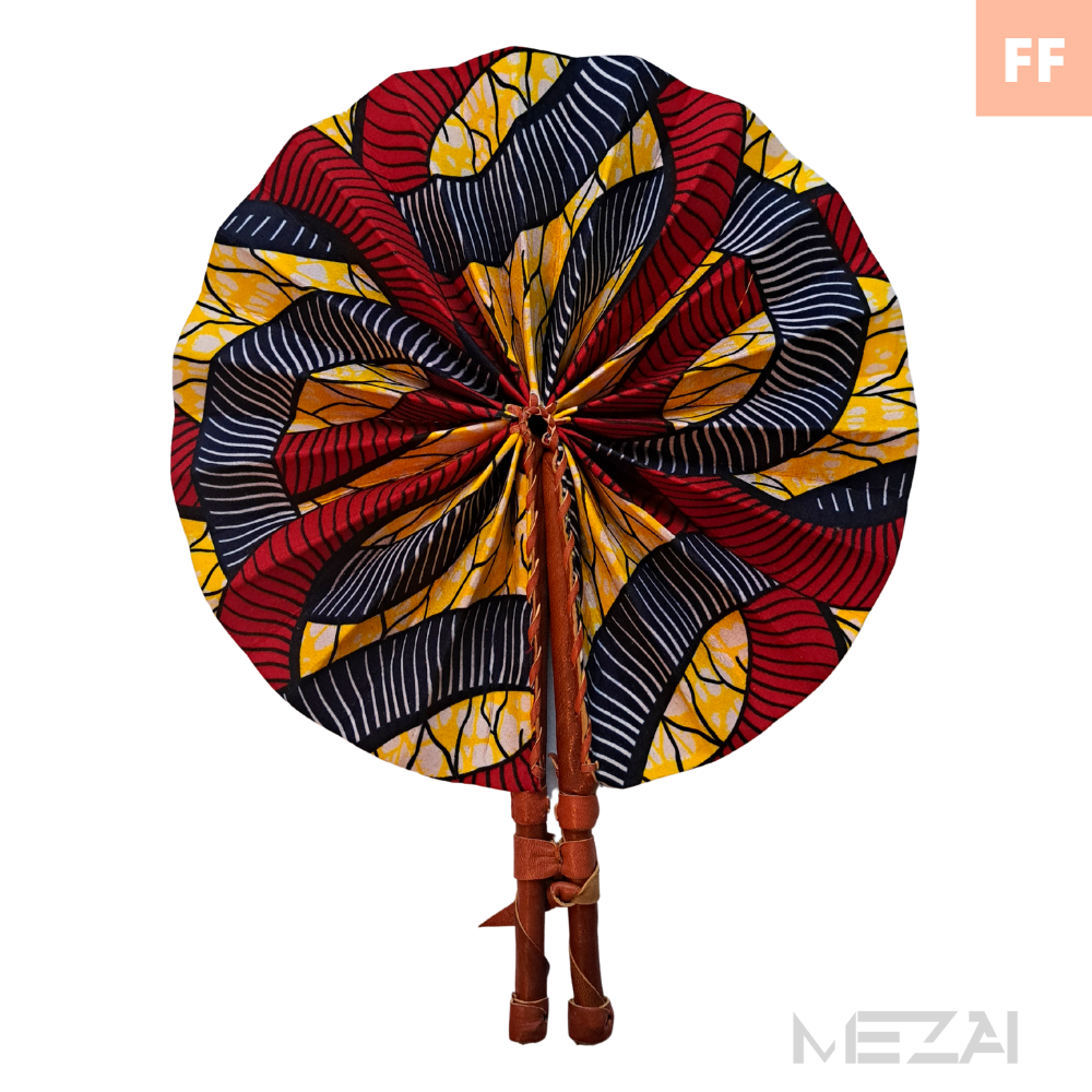 African Fabric Folding Fans - Assorted Colors