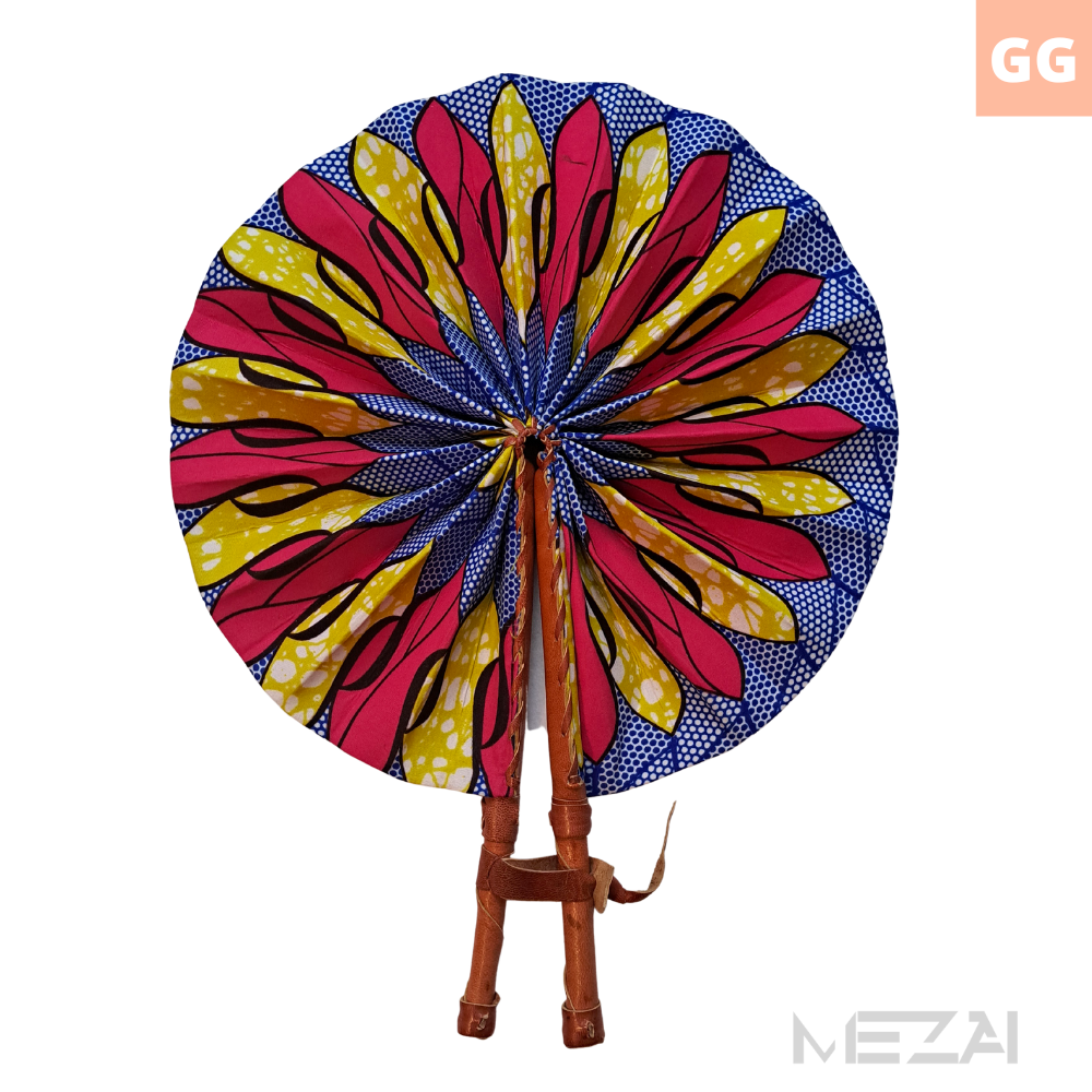 African Fabric Folding Fans - Assorted Colors