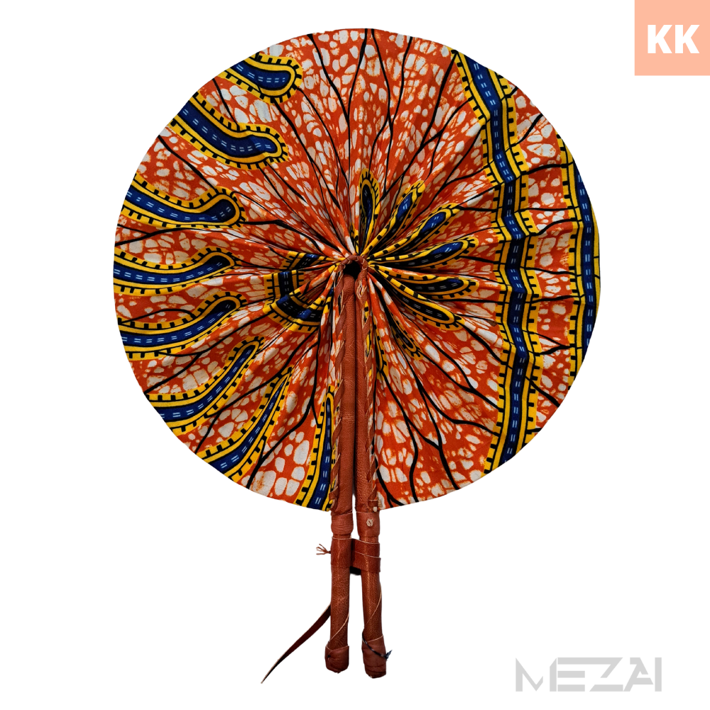 African Fabric Folding Fans - Assorted Colors