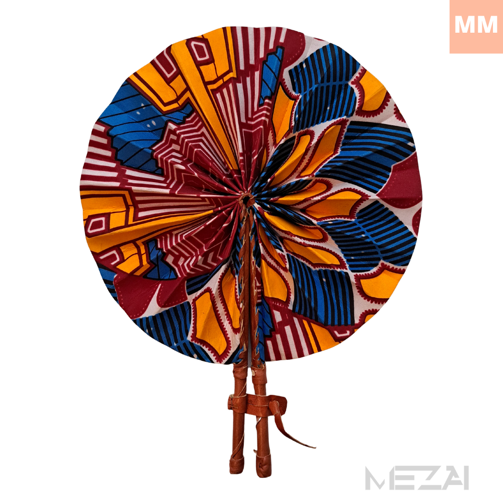 African Fabric Folding Fans - Assorted Colors