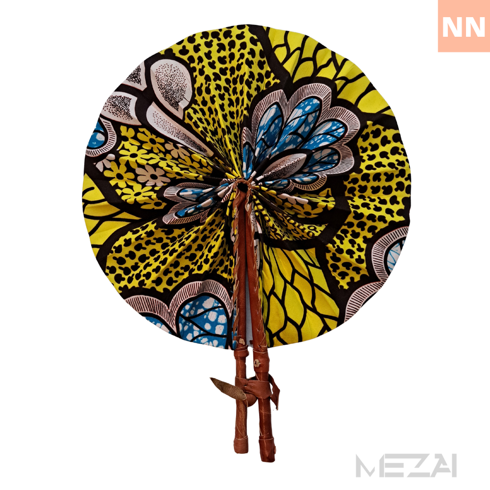 African Fabric Folding Fans - Assorted Colors