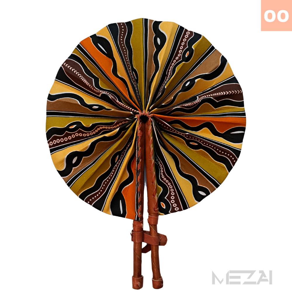 African Fabric Folding Fans - Assorted Colors