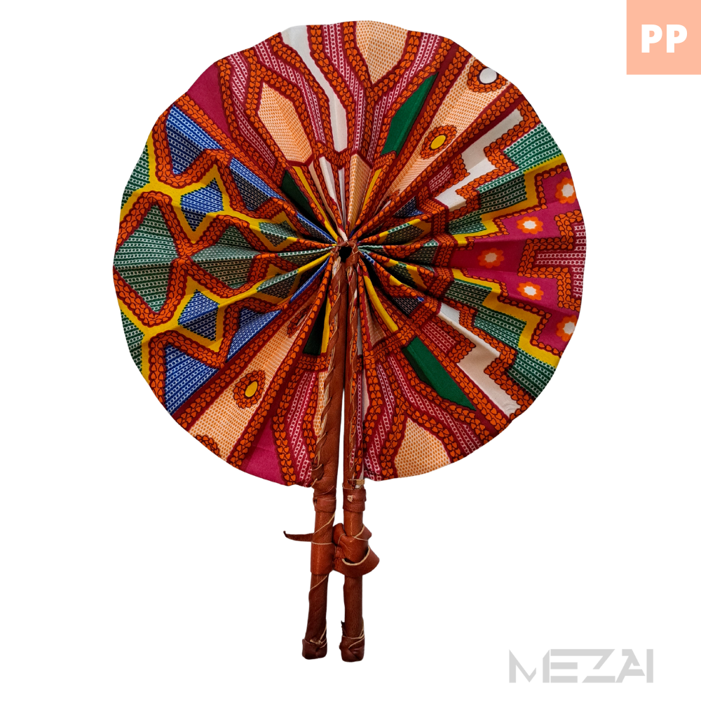 African Fabric Folding Fans - Assorted Colors