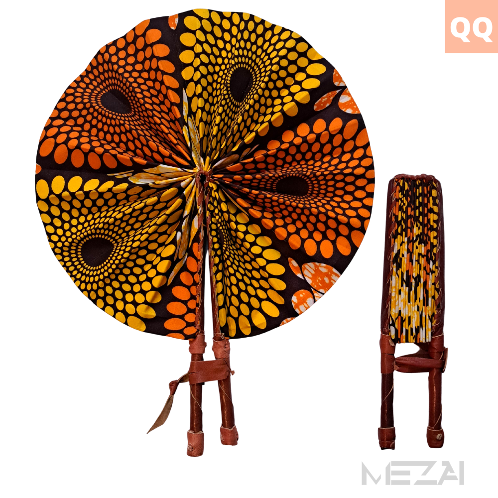 African Fabric Folding Fans - Assorted Colors