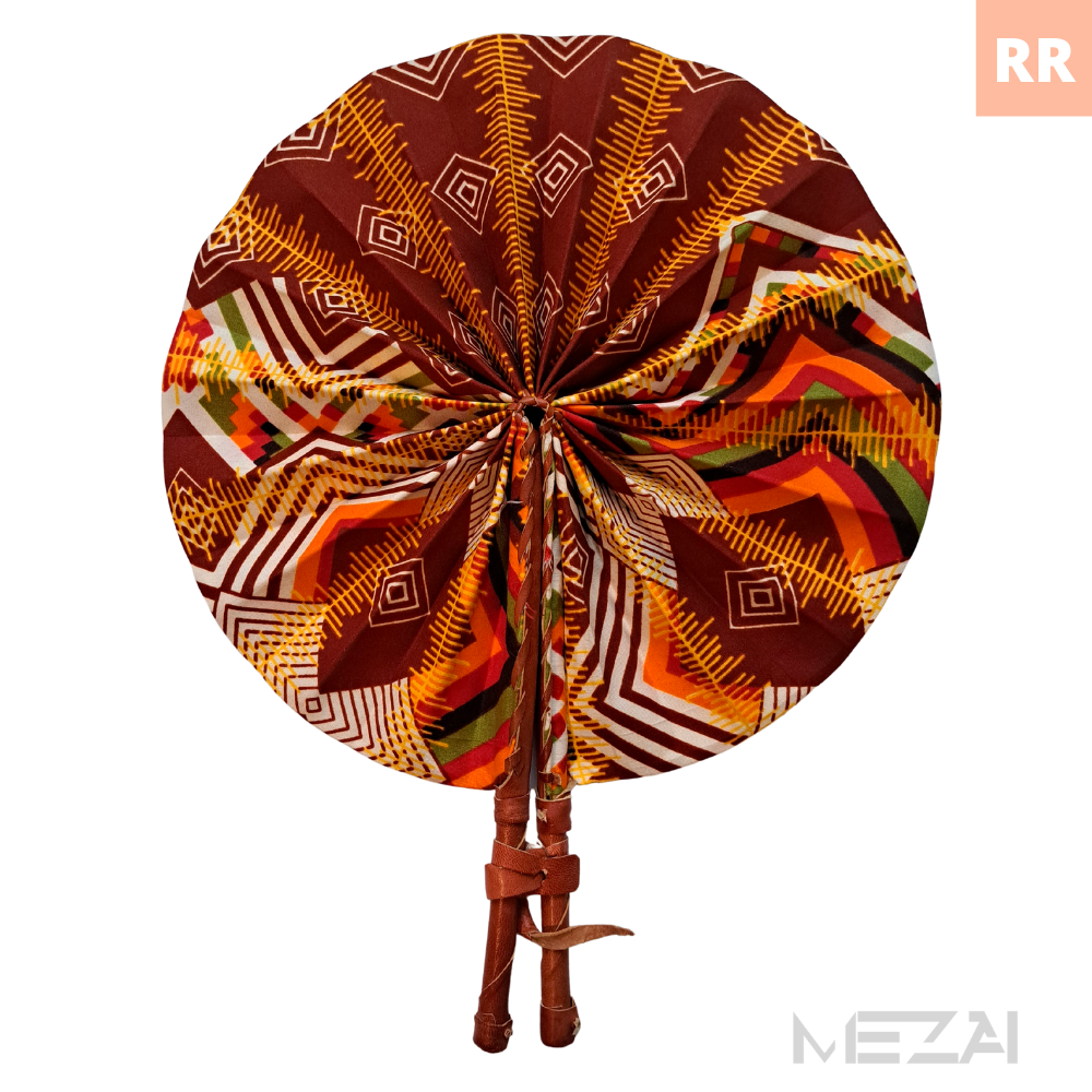 African Fabric Folding Fans - Assorted Colors