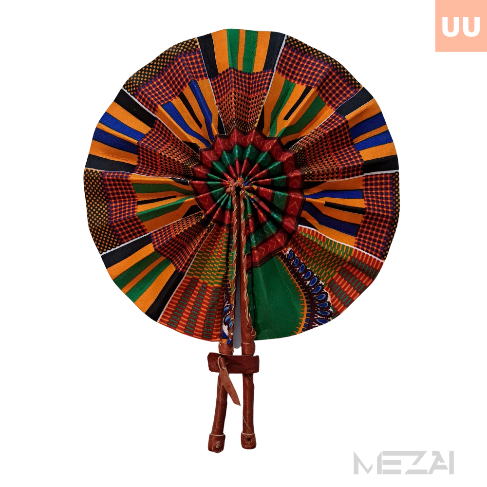 African Fabric Folding Fans - Assorted Colors