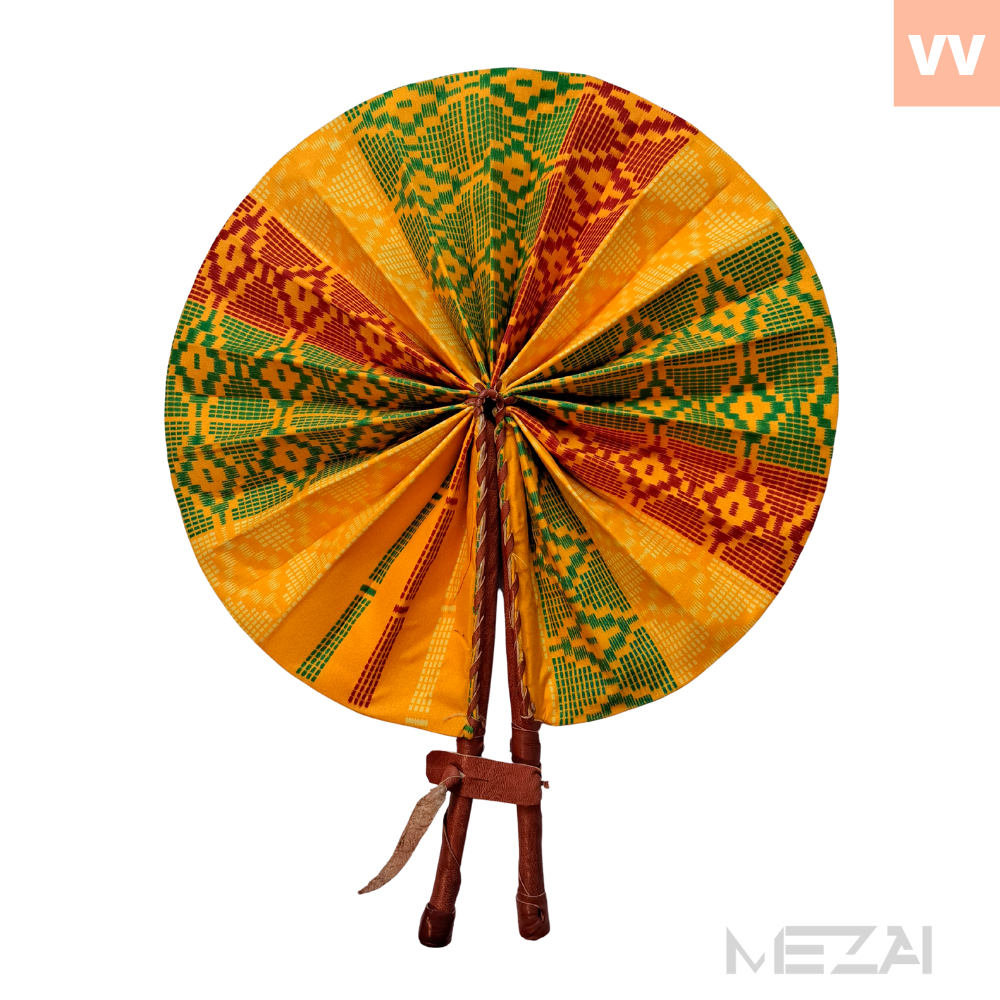 African Fabric Folding Fans - Assorted Colors