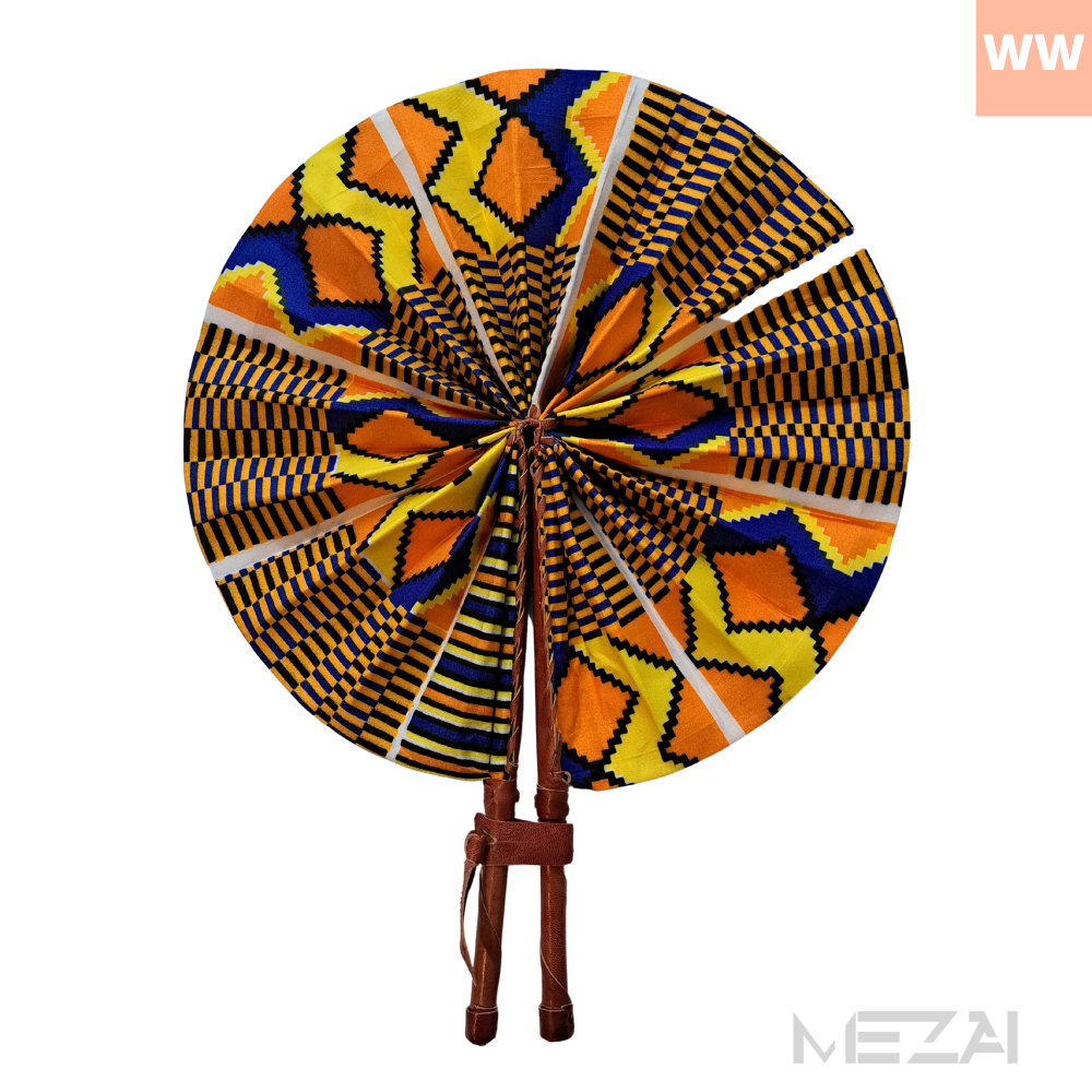 African Fabric Folding Fans - Assorted Colors