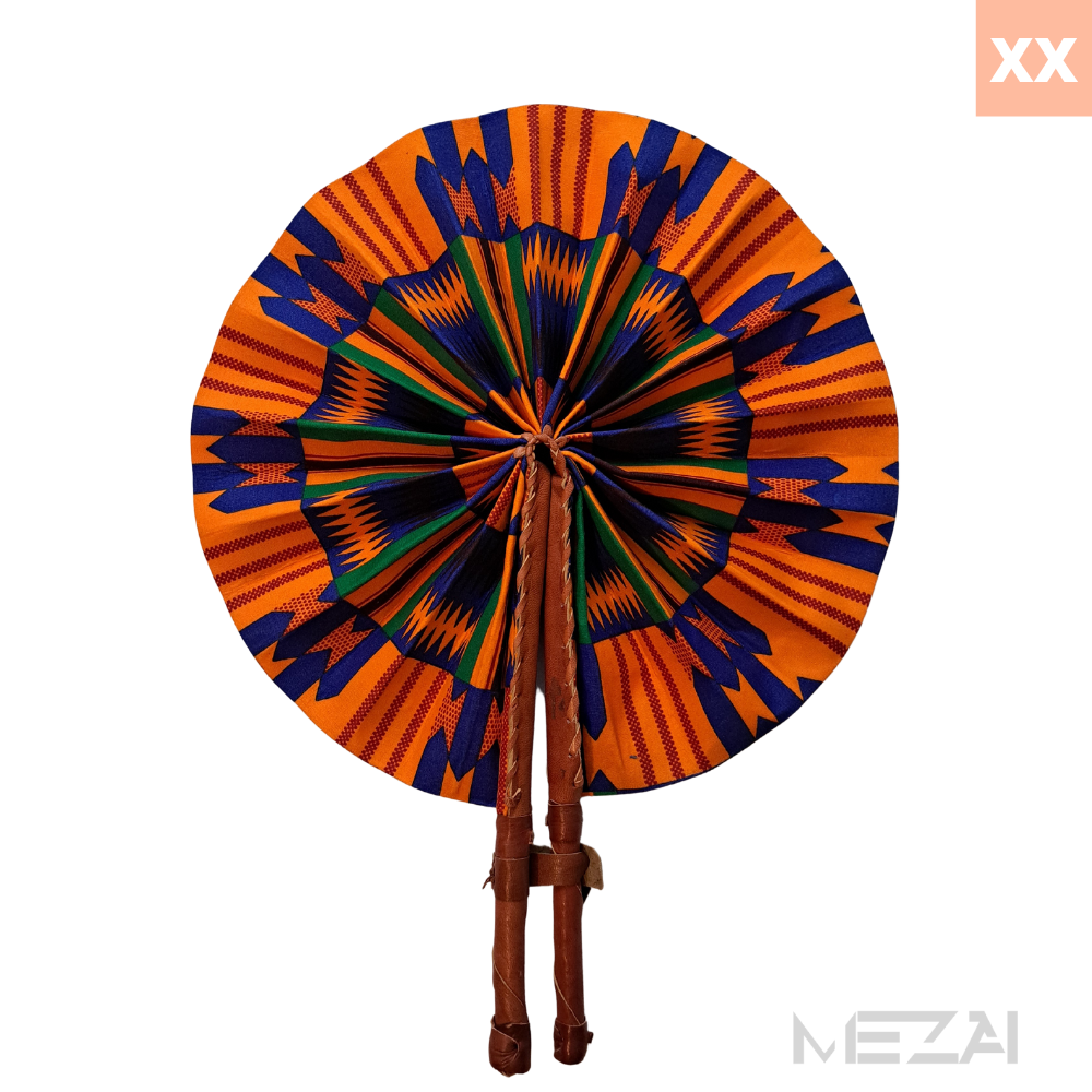African Fabric Folding Fans - Assorted Colors