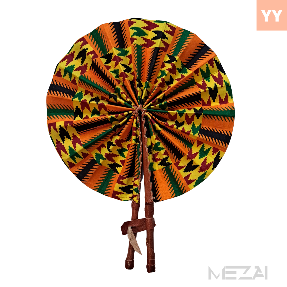 African Fabric Folding Fans - Assorted Colors