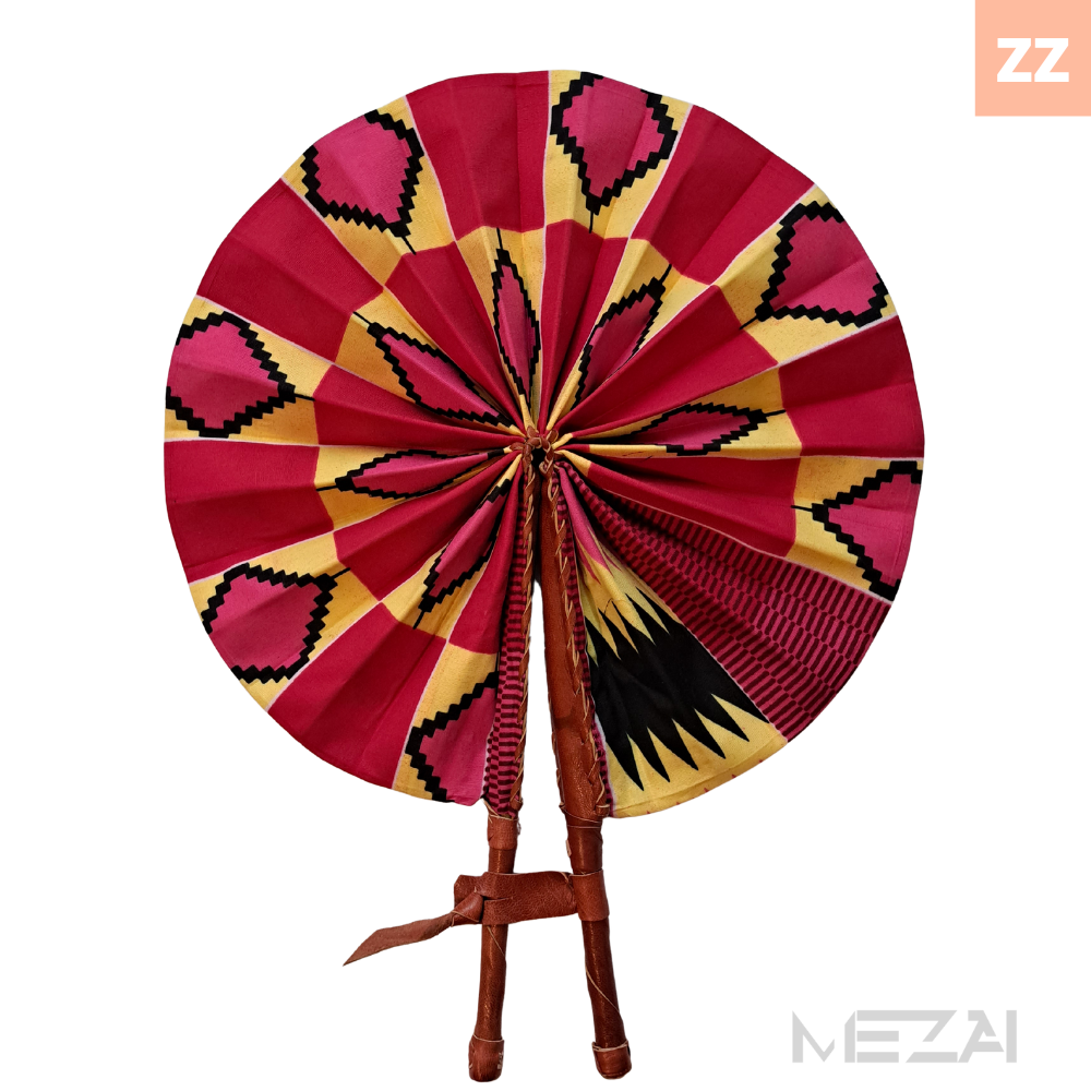 African Fabric Folding Fans - Assorted Colors