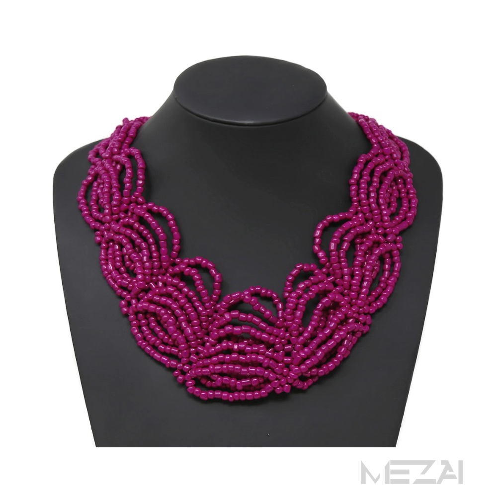 Seed Bead Collar Necklace (4 colors)