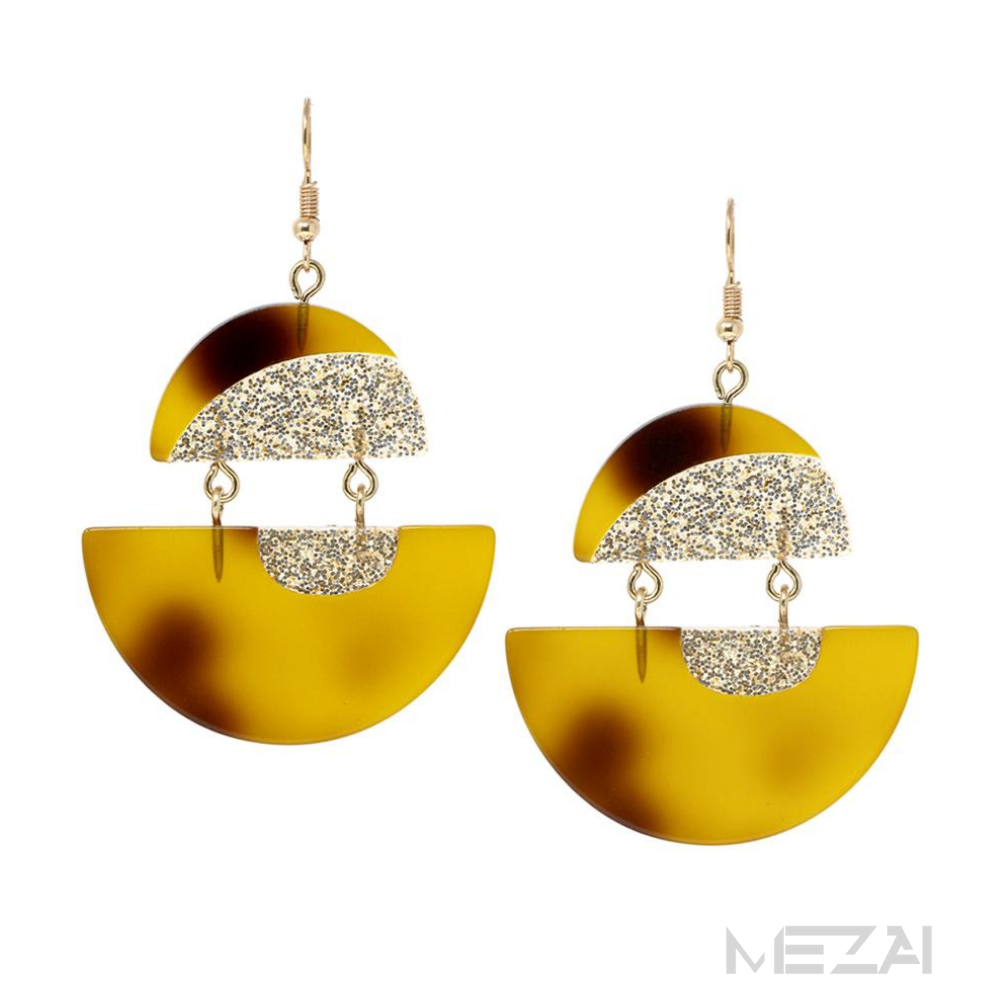 Gigi Glitter Resin Disc Drop Earrings