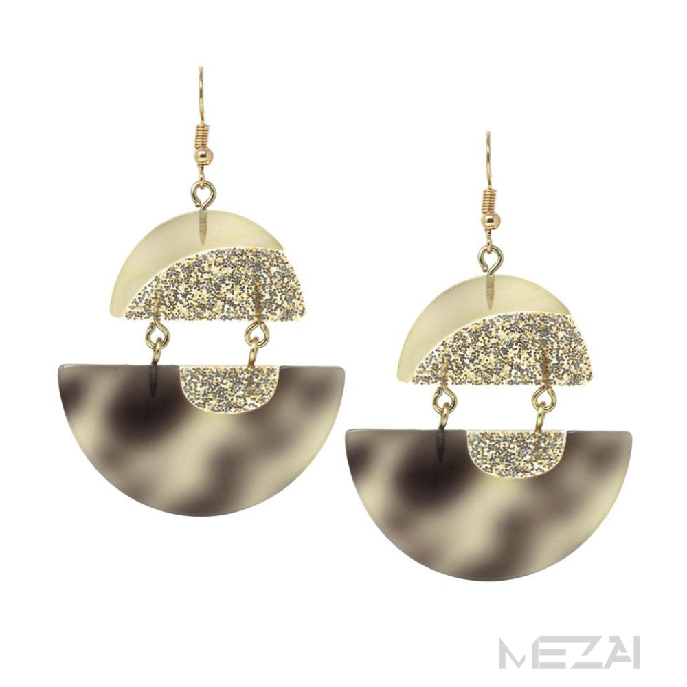 Gigi Glitter Resin Disc Drop Earrings