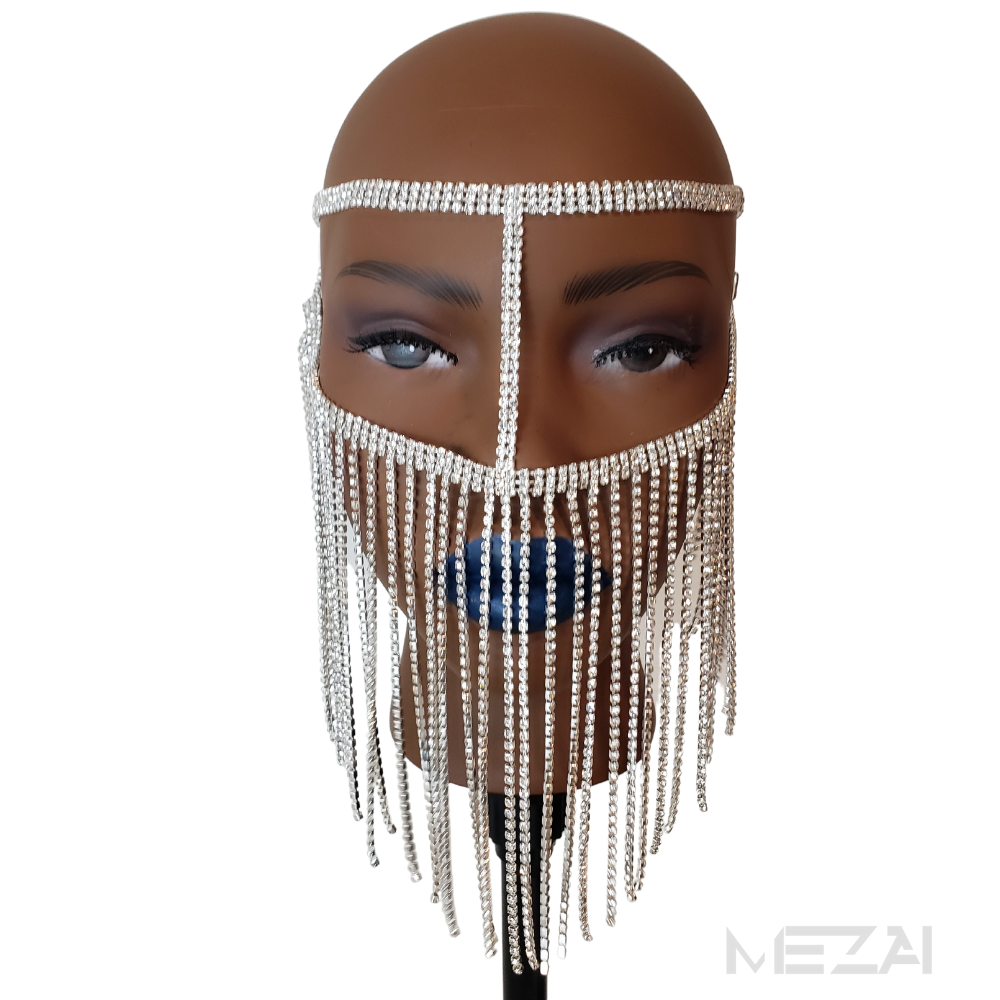 Mika Rhinestone Crystal Mask (Silver or Gold)