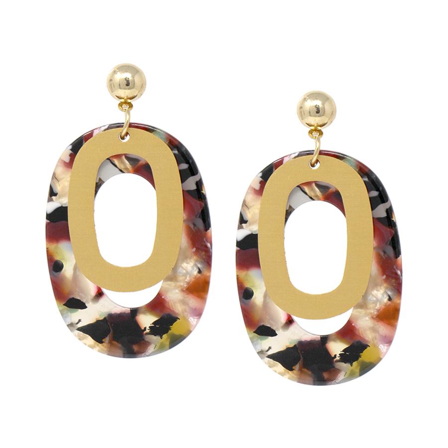 Oval Acetate Resin Earrings