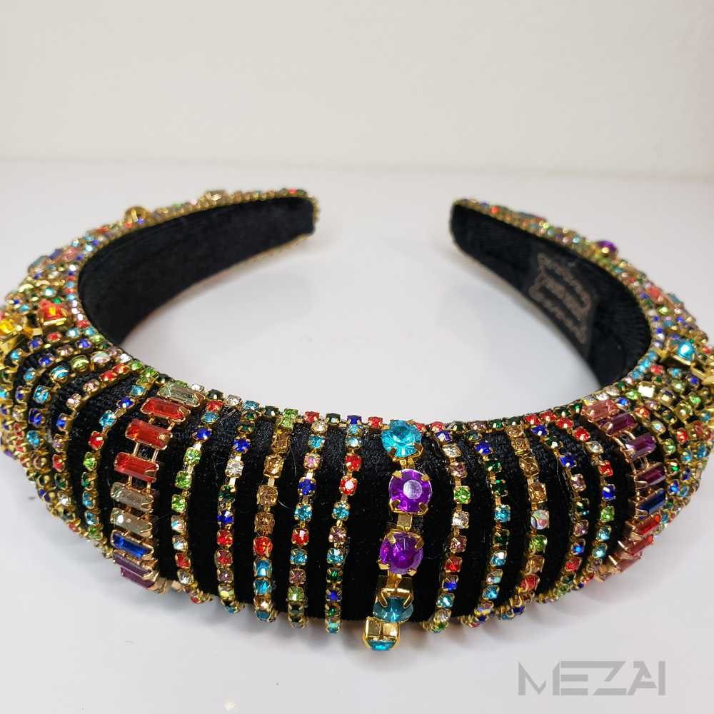 Technicolor Rhinestone Baroque Headband