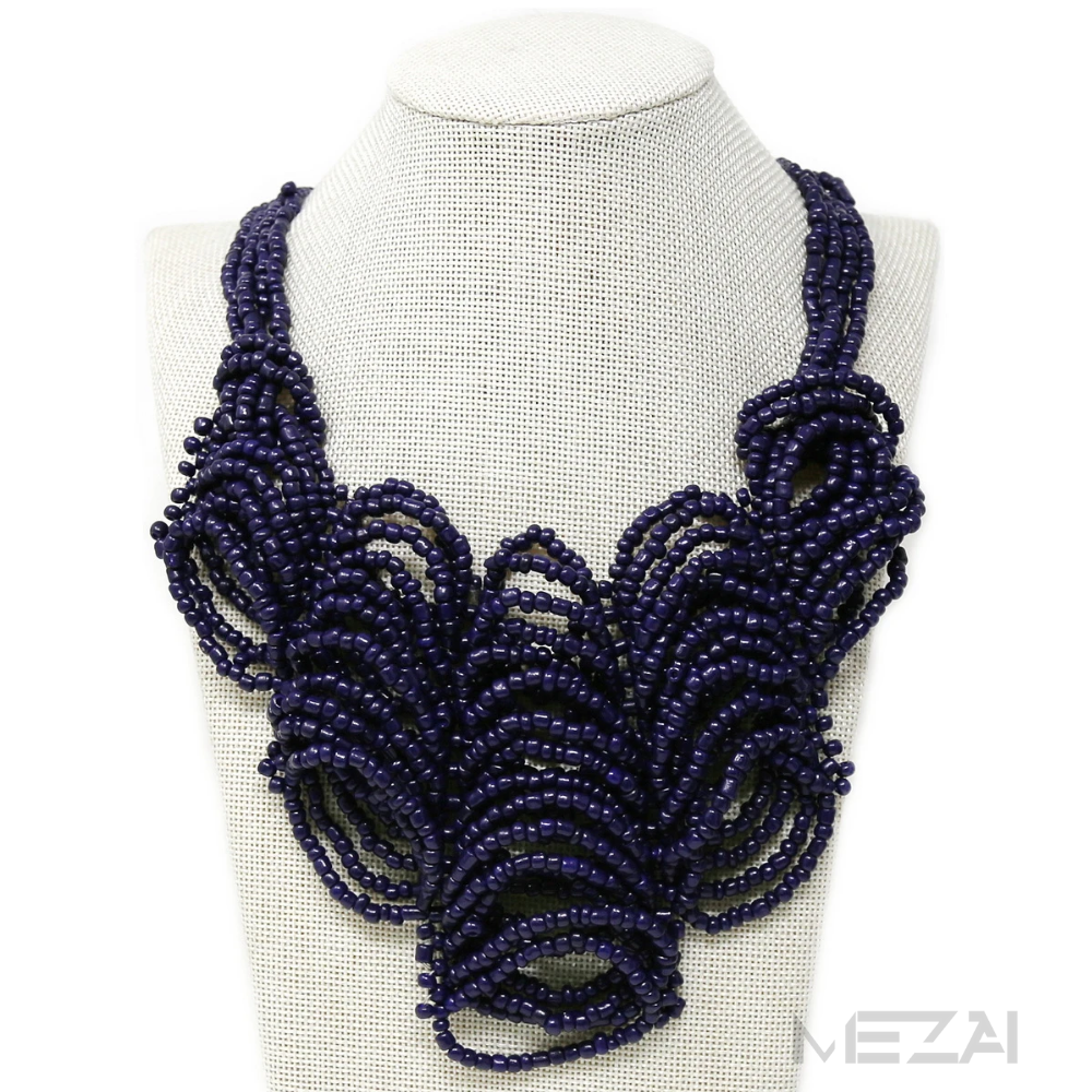 Chunky Ribbed Seed Bead Necklace (5 colors)