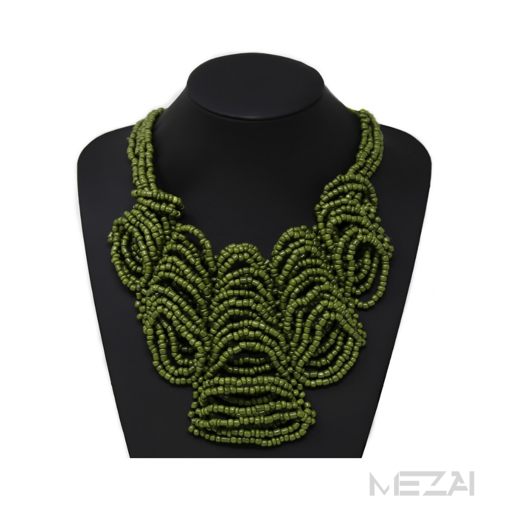 Chunky Ribbed Seed Bead Necklace (5 colors)