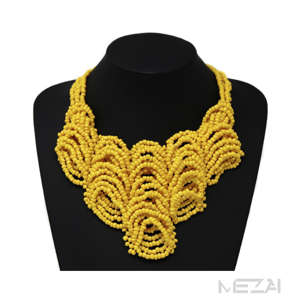 Chunky Ribbed Seed Bead Necklace (5 colors)